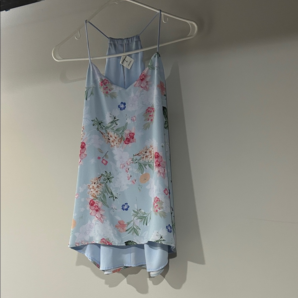 Express Light Blue Floral Camisole